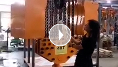 辰力集團40噸電動葫蘆，美女親自現場測試中